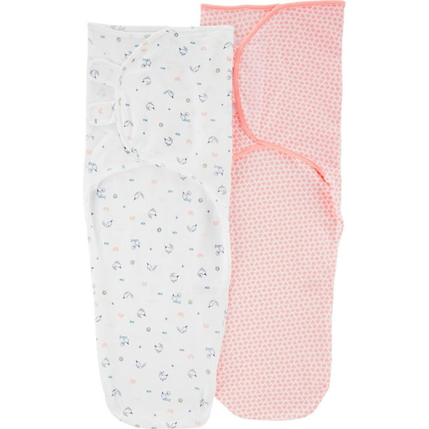 Carter's Baby Girls 2-Pack Cotton Swaddle Blankets (Hearts) - Walmart ...