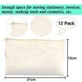 thumbnail image 2 of 12pcs Blank DIY Craft Bag Canvas Pencil Case Makeup Canvas Cosmetic Bag Multi-Purpose Travel Toiletry Bag Zipper Bagsstyle:style2;, 2 of 6
