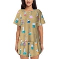 thumbnail image 1 of Fotbe Chemistry Class Conjunto de Pijama Estampado para Mujer, 2 Piezas, Ropa de Dormir con Camiseta de Manga Corta y Shorts Suaves-X-Large, 1 of 6
