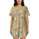 thumbnail image 1 of Fotbe Chemistry Class Conjunto de Pijama Estampado para Mujer, 2 Piezas, Ropa de Dormir con Camiseta de Manga Corta y Shorts Suaves-Large, 1 of 6