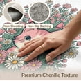 thumbnail image 6 of ODIKA 8'x10' Washable Area Rug Non-Slip Chair-Friendly Mat Wildflower Border Blooming Flower Cute Kittens Ribbon Cartoon Boho Refined for Dining Room, Large Office, Lounge, 6 of 7