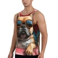 thumbnail image 2 of Honeii French Bulldog In Sunglasses Pattern Men's Workout Tank Top Casual Sleeveless Gym Muscle Shirts Bodybuilding Tee-, 2 of 7