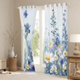 thumbnail image 3 of Erosebridal Blue White Floral Black Out Curtains for Girls, Dreamy Garden Curtains Pack of 2 (42x63 Each), 3 of 6