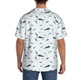 thumbnail image 5 of Vsdgher Party Shark Cute Print Men's Wrinkle Free Untucked Cuban Shirt Business Casual Button Down Shirts Short Sleeve Shirt, 5 of 7