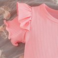 thumbnail image 4 of Toddler Girl Clothes Summer Outfit Set Ruffle Sleeve Top and Shorts Soft Stretchy 2 Piece 6 9 12 18 24 Months 2T 3T Kaprioy Toddler Girl Clothes, 4 of 6