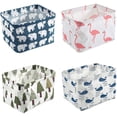thumbnail image 1 of Laklulu - Juego de 4 cestas de almacenamiento de tela, pequeñas cajas de almacenamiento plegables, organizador de cubos de almacenamiento para estantes, oficina o maquillaje, 1 of 5