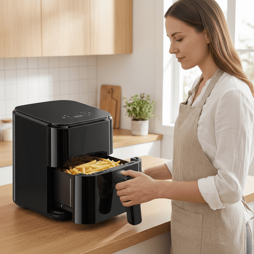 Atilioo 3 Qt Air fryer, Compact Digital Touchscreen Small Air Cooker with Timer, Non-Stick & Dishwasher Safe, Black