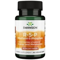 Swanson R-5-P (Riboflavin-5-Phosphate) - Vitamin B2 Supplement Promoting Energy, Metabolism & Vision Health - Natural - (60 Capsules)