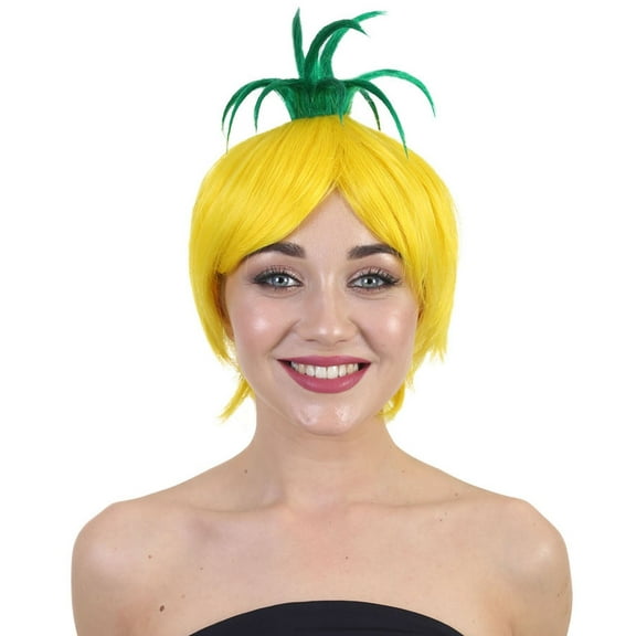 HPO Adult Women's Pineapple yellow Color Wig | Premium Breathable Capless Cap,