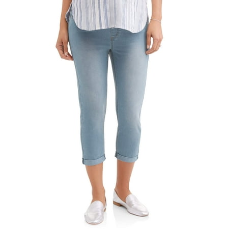 

Maternity Oh! Mamma Jeans with Full Panel and Rolled Cuff (Available in Plus Sizes)