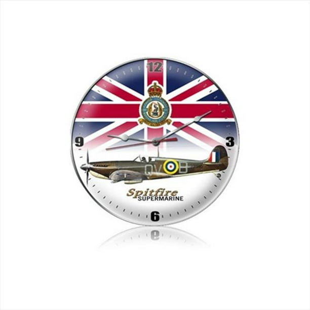 Past Time Signs C037 Spitfire Union Jack Horloge d'Aviation