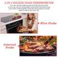 thumbnail image 3 of Digital Meat Thermometer for Cooking, 2 in 1 Dual Probe Instant Read Food Thermometer with Alarm, LCD Backlight Screen, Oven Safe Kitchen Thermometer for Grilling and BBQ, 3 of 14