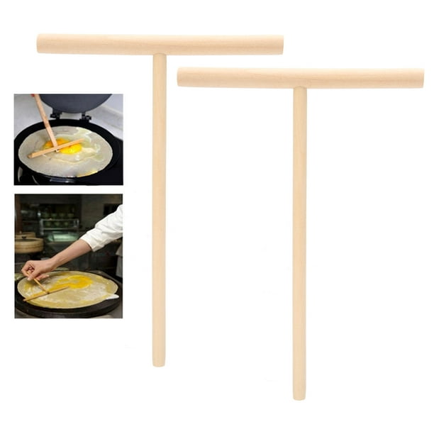 Rdeghly 2 pièces en forme de T en bois épandeur de pâte à crêpes épandeur  de crêpe spatule pour KitchND 