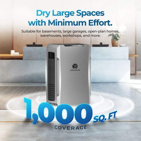 ARGENDON Commercial Dehumidifiers ,70 PPD Energy Star Dehumidifier for Basementr with Pump and Drain Hose ,on Wheels,High-Capacity Moisture and Humidity Control for Homes, Industrial Use, and Large S