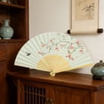 thumbnail image 5 of YingYouFu Chinese Style Folding Fan, Traditional Silk Bamboo Fan, Unisex Decorative Hand Fan for Photography, Portable Summer Cooling Fan, 5 of 6