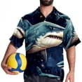 thumbnail image 4 of Starry Shark Men's Casual Printed Button Down Short Sleeve Beach Shirts, 4 of 6