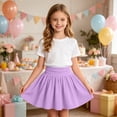 thumbnail image 3 of Fesfesfes Girls Ribbed Skort with Built-in Shorts High Waist Solid Color Casual A-Line Mini Skirt for School Sports and Daily Wear, Stretchy Activewear for Kids Ages 5-16 Years, 3 of 8