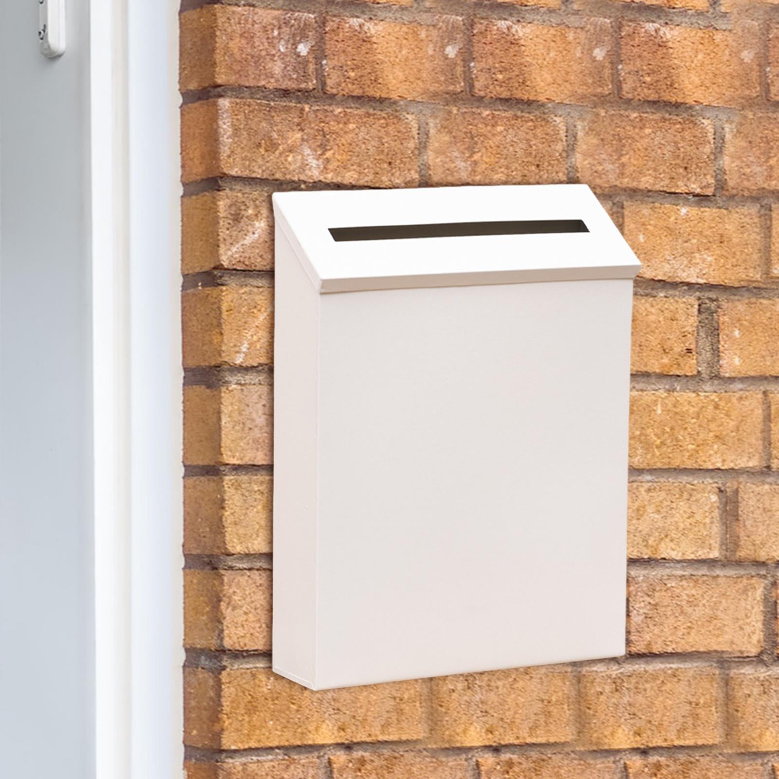 Wall Mount Mailbox Large Capacity Modern Newspaper Holder Box for Front Door White
