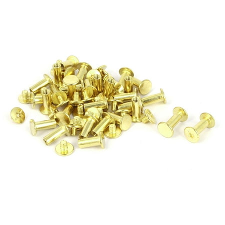 

Uxcell 5mmx12mm Brass Plated Chicago Screws Binding Posts Docking Rivet (30-pack)