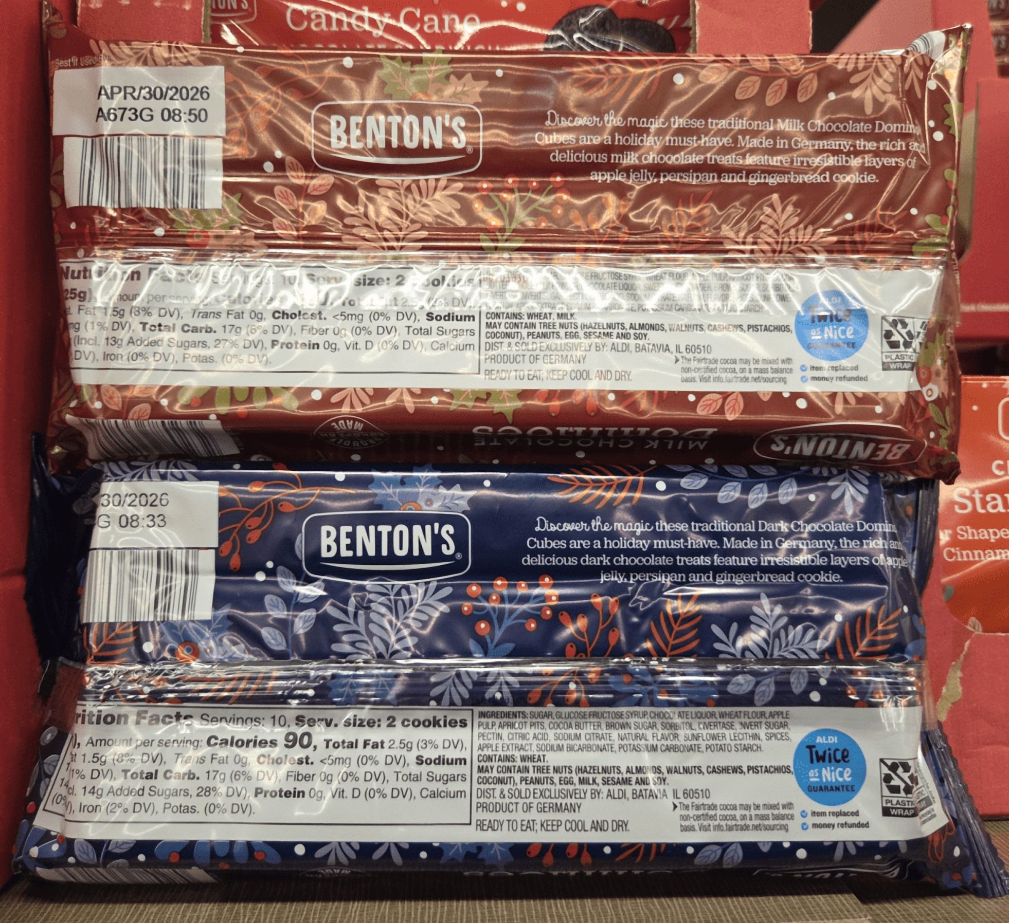 Benton’s Milk & Dark Chocolate Dominoes 8.82oz 250g (2 Bags)
