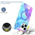 thumbnail image 2 of Allytechgroup Ultra Slim Case for iPhone 15 Pro Max wth Fashion Marble Pattern, Foldable Ring Kickstand Magnetic Cover Support Wireless Charging Full Body Protection Shockproof Case - Blue, 2 of 6