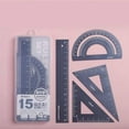 thumbnail image 1 of AKEGAMN Clearance! Triangular Ruler Set 4 Pieces Aluminum Alloy Ruler Metal Drafting Ruler Geometric Protractor For Students Draftsmen School 【Enhanced Readability】Our metal ruler set features high-, 1 of 9