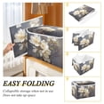 thumbnail image 4 of Muted White Flowers Large Storage Bins with Linen Collapsible Lid Storage Box 16.7 x 12.6 x 11.8in, 4 of 7