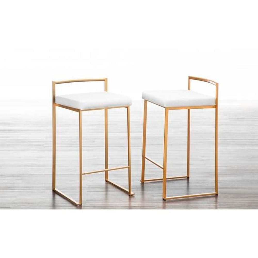 Tabouret Heavenly Collection avec cadre en acier inoxydable doré LOT DE 6