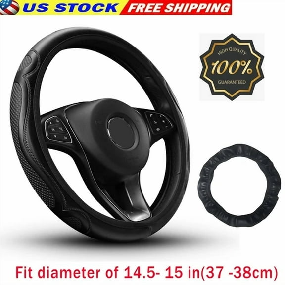 For Lexus Black Leather Steering Wheel Cover Breathable Antislip Car Accessories