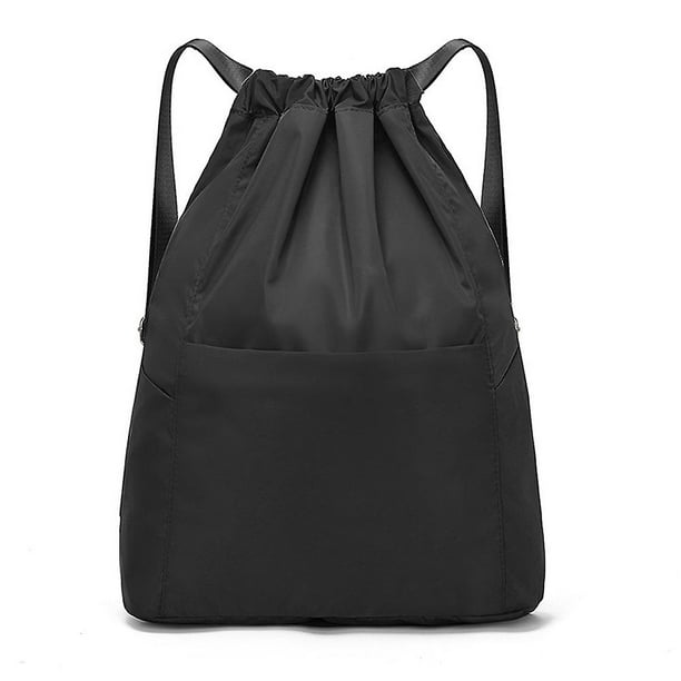 Black Drawstring Backpack Gym Bag Sackpack String Sack Pack For Various Uses