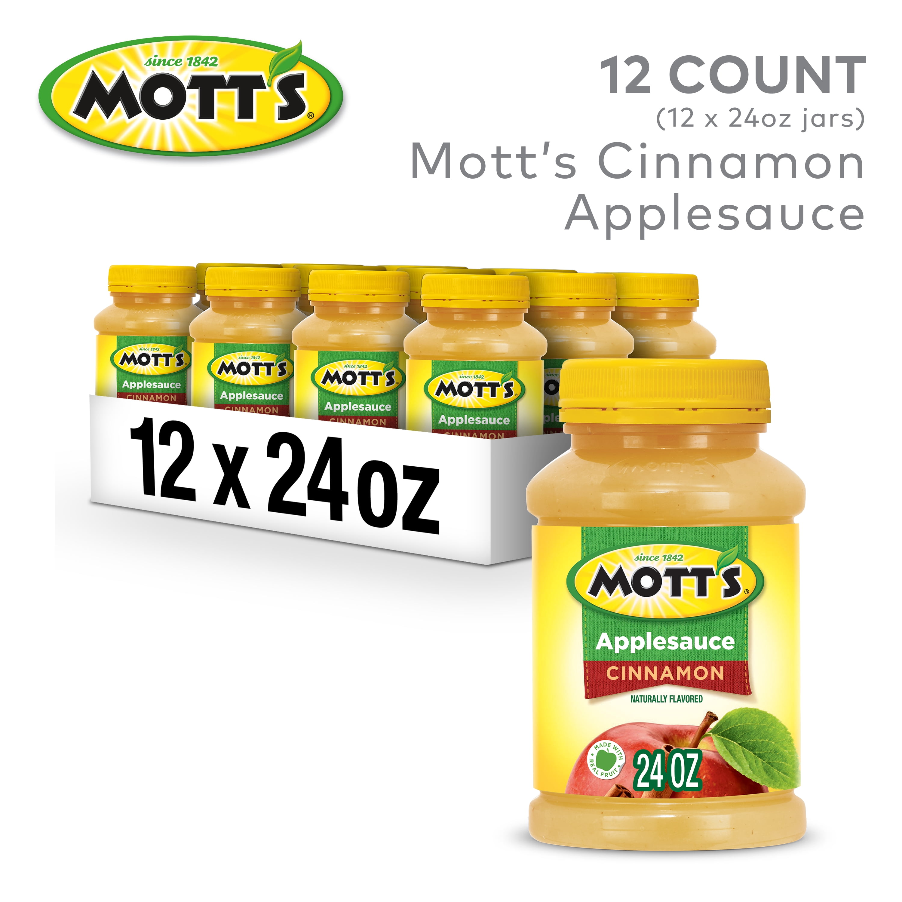 Mott's Cinnamon Applesauce, 24 oz Jar (12 Pack)