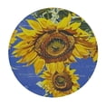thumbnail image 4 of HAOXIT Sunflower Tablecloth Round - Retro Flower Table Cloth Blossom Plant Circle Tablecloths Farmhouse Floral Table Cover for Kitchen Dining Wedding Banquet Decor 54-58, 4 of 8