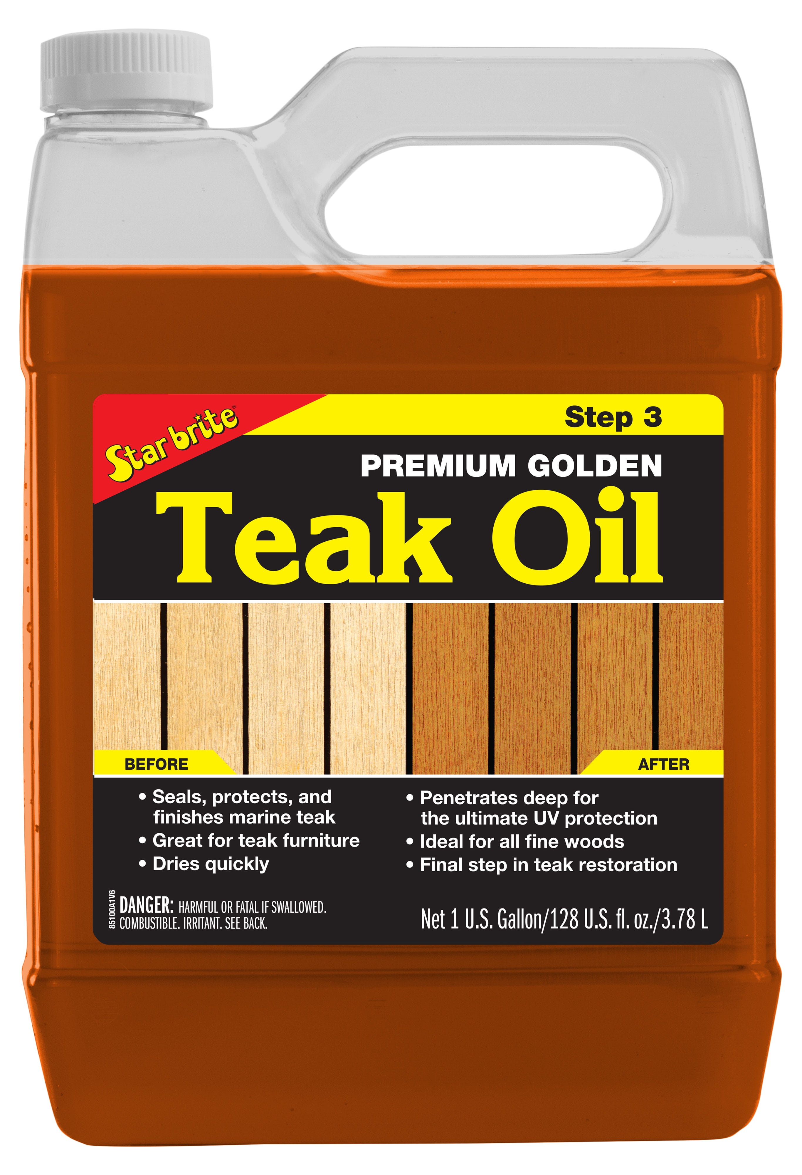 STAR BRITE Premium Golden Teak Oil Sealer, Preserver, & Finish for