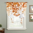 thumbnail image 2 of Orange Eucalyptus Leaves Tie Up Curtains for Windows, Adjustable Balloon Window Shades, Spring Summer Botanical Kitchen Window Treatments Farmhouse Short Curtains with Rod Pocket 42"x45", 2 of 8