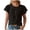 Black, variant on Vetement Femme ete 2025 Women's Spring/ Summer New Round Neck Fashion Petal Sleeve Loose Top Women Top New Women T Shirts Womens Neck Long Sleeve Thermal Shirts Tech Stretch Plain Tees for Long XXL