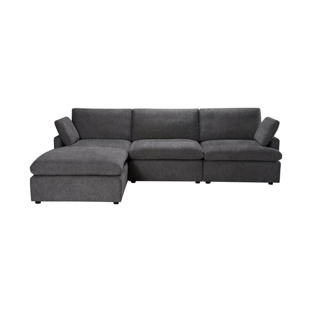 Urban Cali Long Beach Sectionnel Modulaire Moyen avec Ottoman (Gris Bleu)