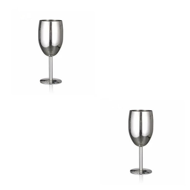 Injueey Copa de vino tinto copa de acero inoxidable irrompible fiesta irrompible taza utensilios de jugo de cocina para Bar restaurante Type2 NO2