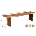 thumbnail image 2 of Pemberly Row Farmhouse 72" Solid Wood Live Edge Dining Bench in Brown, 2 of 4