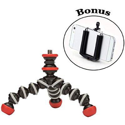 joby mini magnetic pocket-sized tripod for point and shoot, compact system cameras and for action cameras and a bonus ivation universal smartphone tripod mount adapter works for iphone 7, 7 plus,
