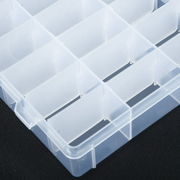 Myg 24 Plastic Compartment Jewelry Adjustable Organizer Storage Box Case 24 Compartment