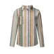 thumbnail image 4 of ICHUANYI Clearance Womens Fashion V Neck Striped Roll Up Sleeve Blouses Tops With Pocket Loose Shirt(Orange, S) ICHUANYI WER2023080809121, 4 of 8