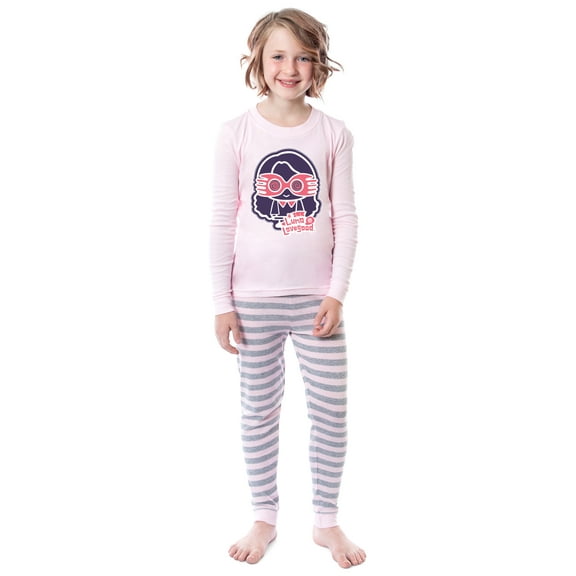 Harry Potter Girls' Chibi Luna Lovegood Child 2 Piece Tight Fit Pajama Set