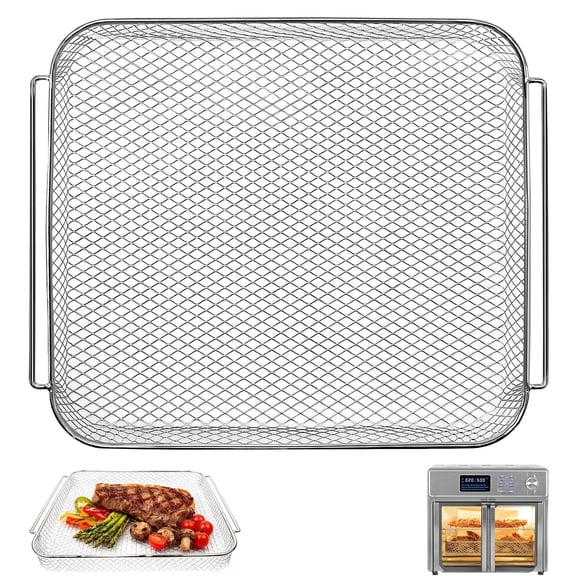 GWY 12.5"×10.6"×1.3" Food Grade Steel Air Fryer Basket, 360° Heat Circulation Mesh Replacement Accessory for Kalorik MAXX Countertop Toaster Oven, Non-Stick & Dishwasher Safe