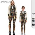 thumbnail image 2 of Disfraz de Halloween con estampado digital 3D de esqueleto punk de Zawaland, disfraz de cosplay para padres e hijos, mono elástico, traje Zentai, 2 of 5