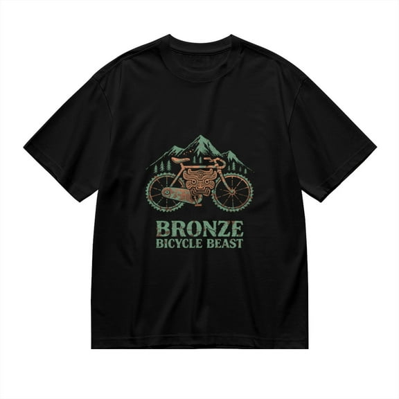 Bronze Bicycle Beast,bronze Bicycle With Mountain Print 1, T Shirt for Men, Vintage Graphic Tees Men, 23686752,S