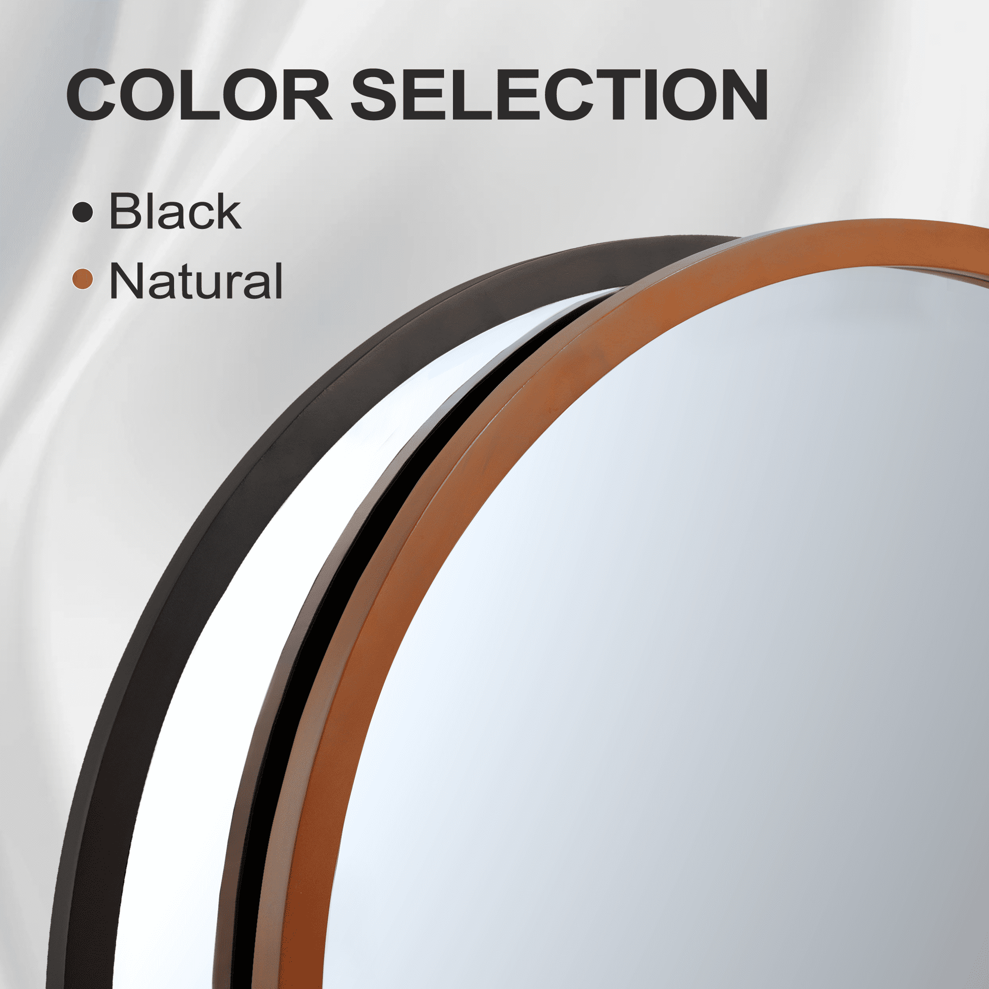 MAYEERTY 36"x32" Black Arched Floor Mirror Full Length Large Long Wall Mounted Mirror