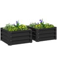 thumbnail image 1 of Outsunny 2Pcs Galvanised Raised Garden Bed, Black, 1 of 10