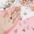 thumbnail image 3 of 1set style Alloy Decoration with Lobster Claw Clasps Dog Paw Print & Bone & Dog Antique Bronze & 27~37mm 8 style 4pcs/style 32pcs/set, 3 of 7