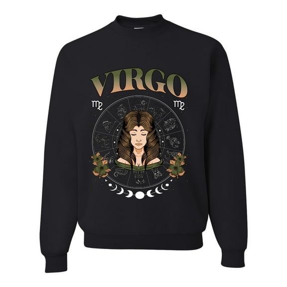 Wild Bobby Virgo the Virgin, Maiden Earth Sign, August 22 September 22, Constellations Horoscope Zodiac Birthday Birth Month Stone Gift for Men Women Unisex Crewneck Sweatshirt