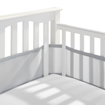 Breathable Mesh Crib Liner for Full Sized Crib, Gray